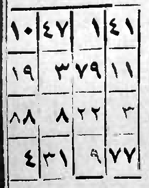The four-by-four square of the letter alif, from Shams al-Maʿārif al-Kubrā